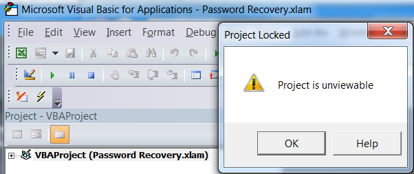 Crack Password Protected Vba Project Unviewable